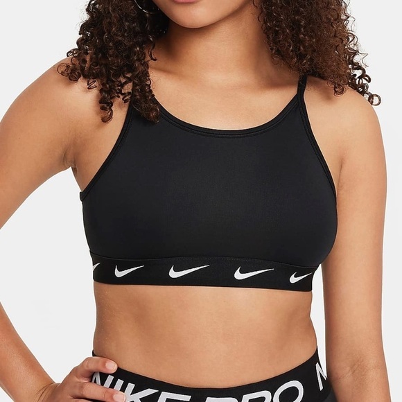 Nike One Big Kids' (Girls') Sports Bra Black & white NWT Size Medium - Picture 11 of 11
